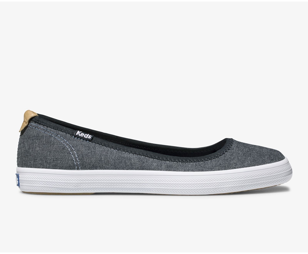 Slip Ons Keds Mujer Azul Marino - Bryn Chambray - 3409-KXGWO